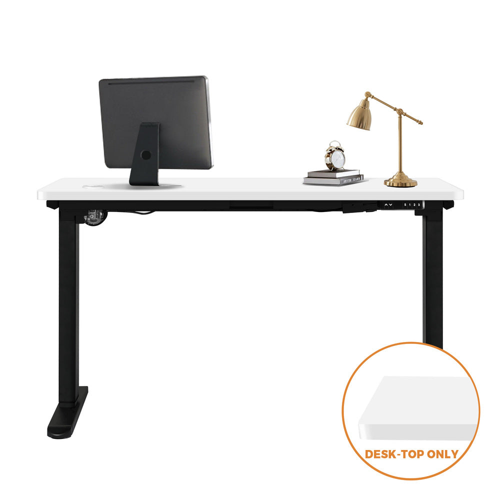 White Standing Desk Top with Drilled Hole 140x70cm