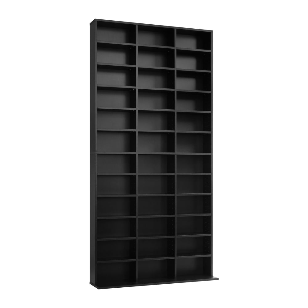 Adjustable Black Media Display Shelf for 1044 CDs/DVD