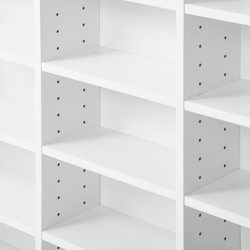 Adjustable White Media Display Shelf for 1044 CDs/DVD