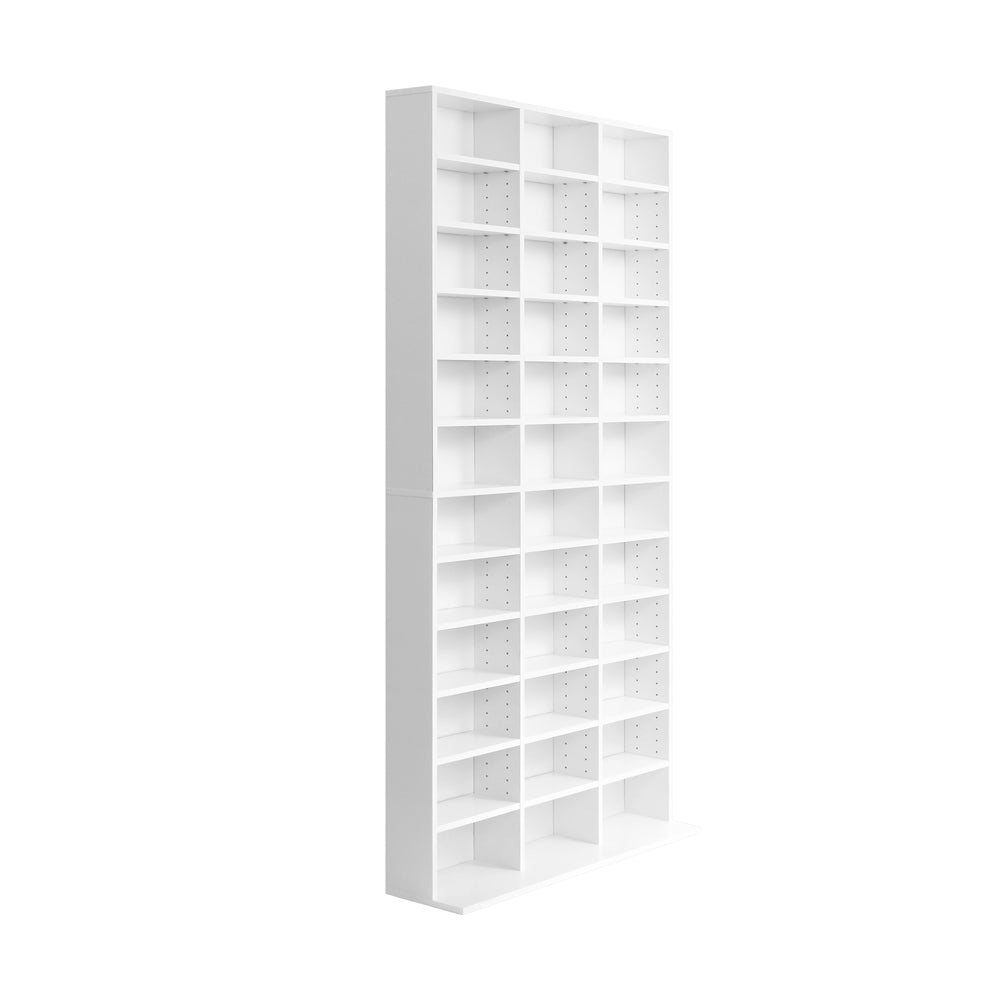 Adjustable White Media Display Shelf for 1044 CDs/DVD