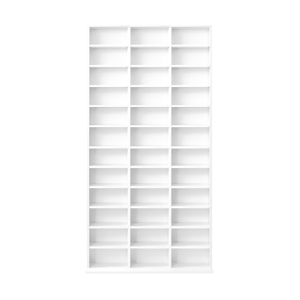 Adjustable White Media Display Shelf for 1044 CDs/DVD