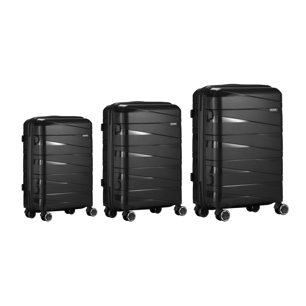 3pcs Luggage Set Travel Suitcase with TSA Lock Black