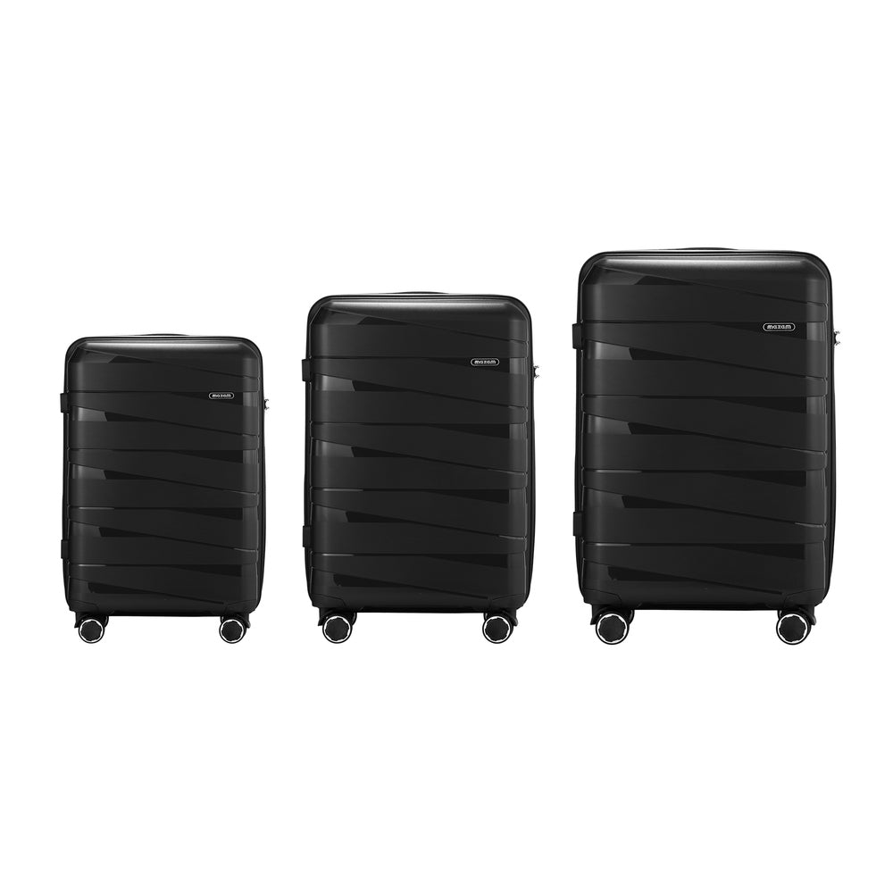 3pcs Luggage Set Travel Suitcase with TSA Lock Black