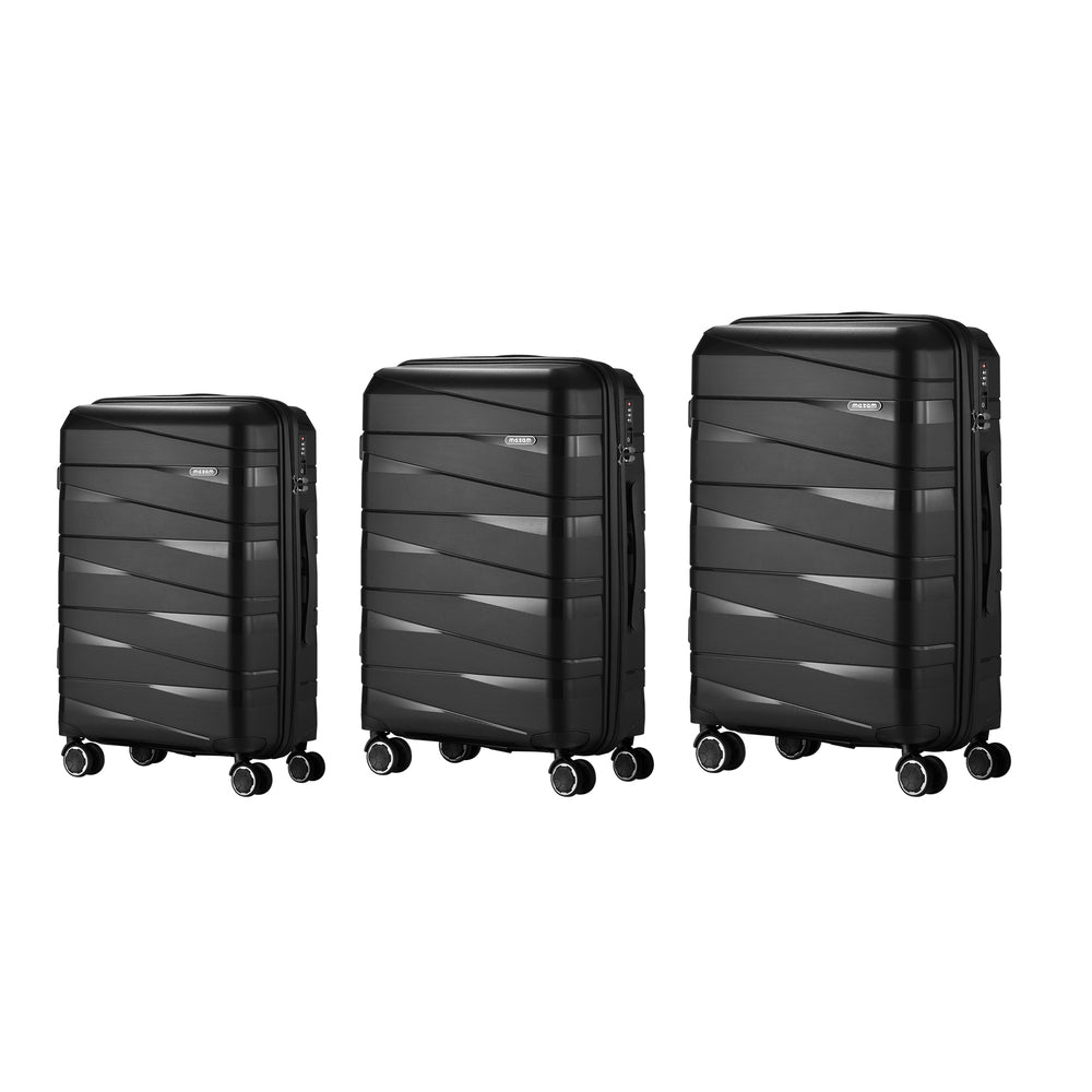 3pcs Luggage Set Travel Suitcase with TSA Lock Black
