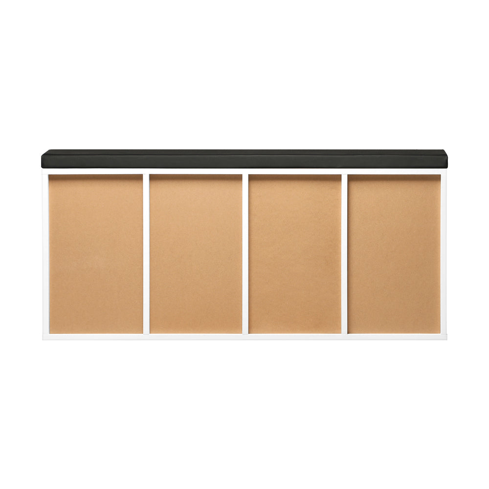 Shoe Bench with Leather Seat 105cm Black and White