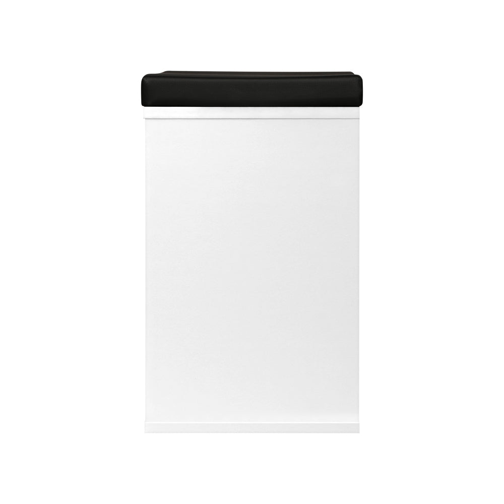 Shoe Bench with Leather Seat 105cm Black and White