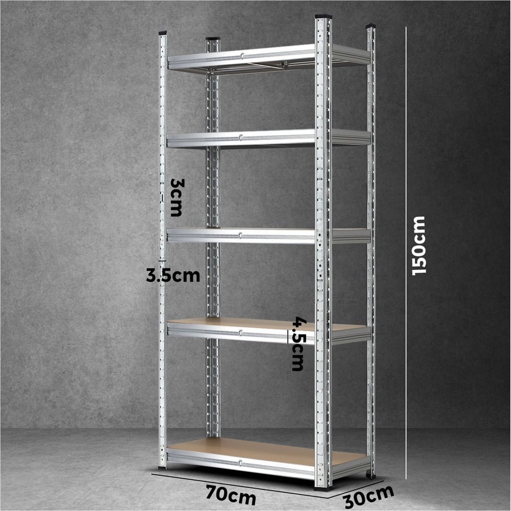 1.5m Warehouse Storage Rack with Steel Frame Silver