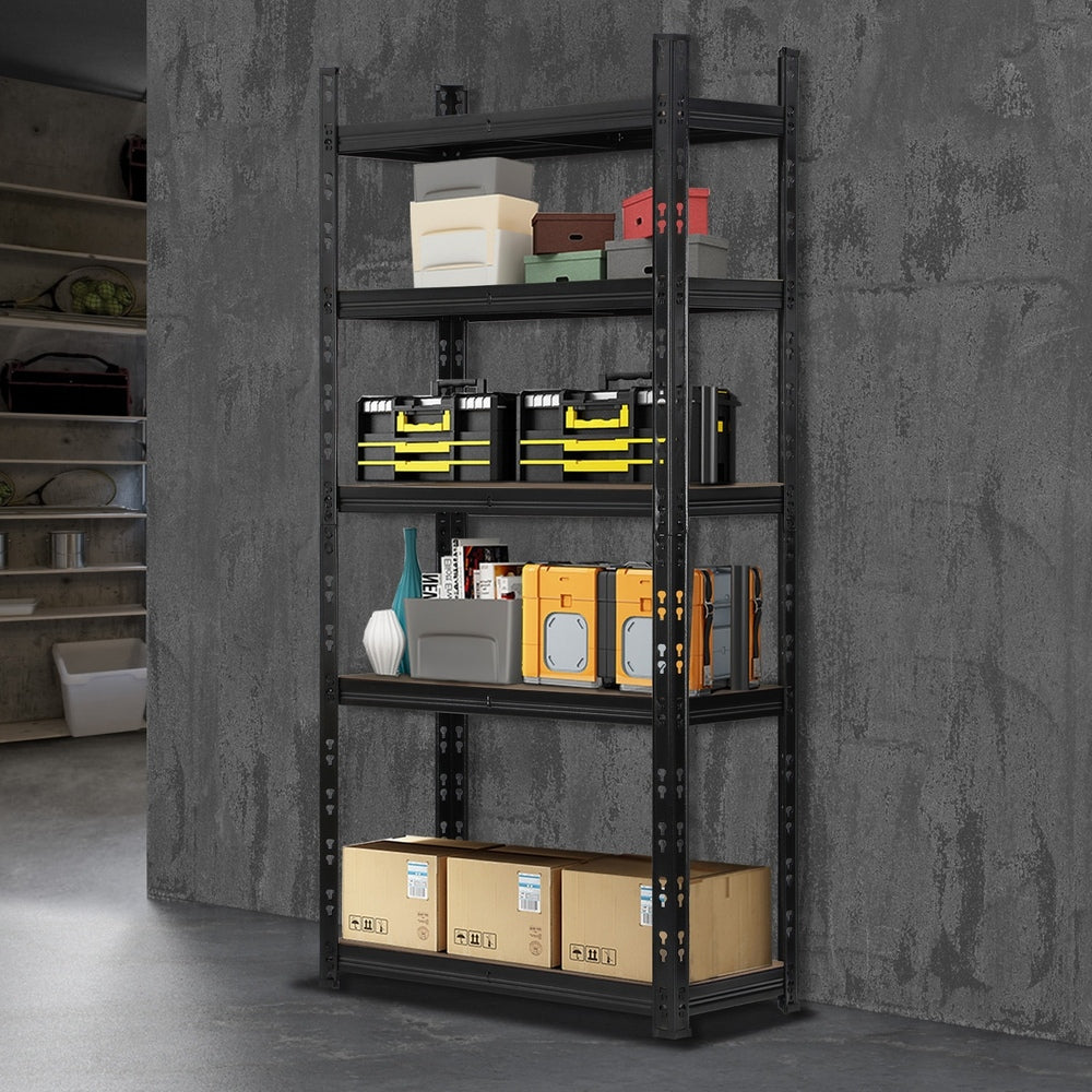 Black Warehouse Storage Shelf with Steel Frame 1.8cm