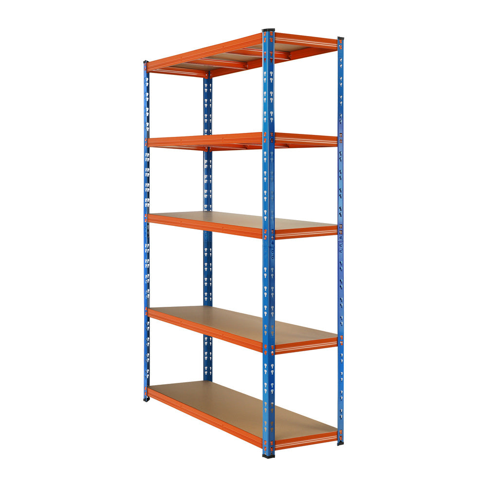 1.8cm Warehouse Storage Shelf with Steel Frame Orange and Blue