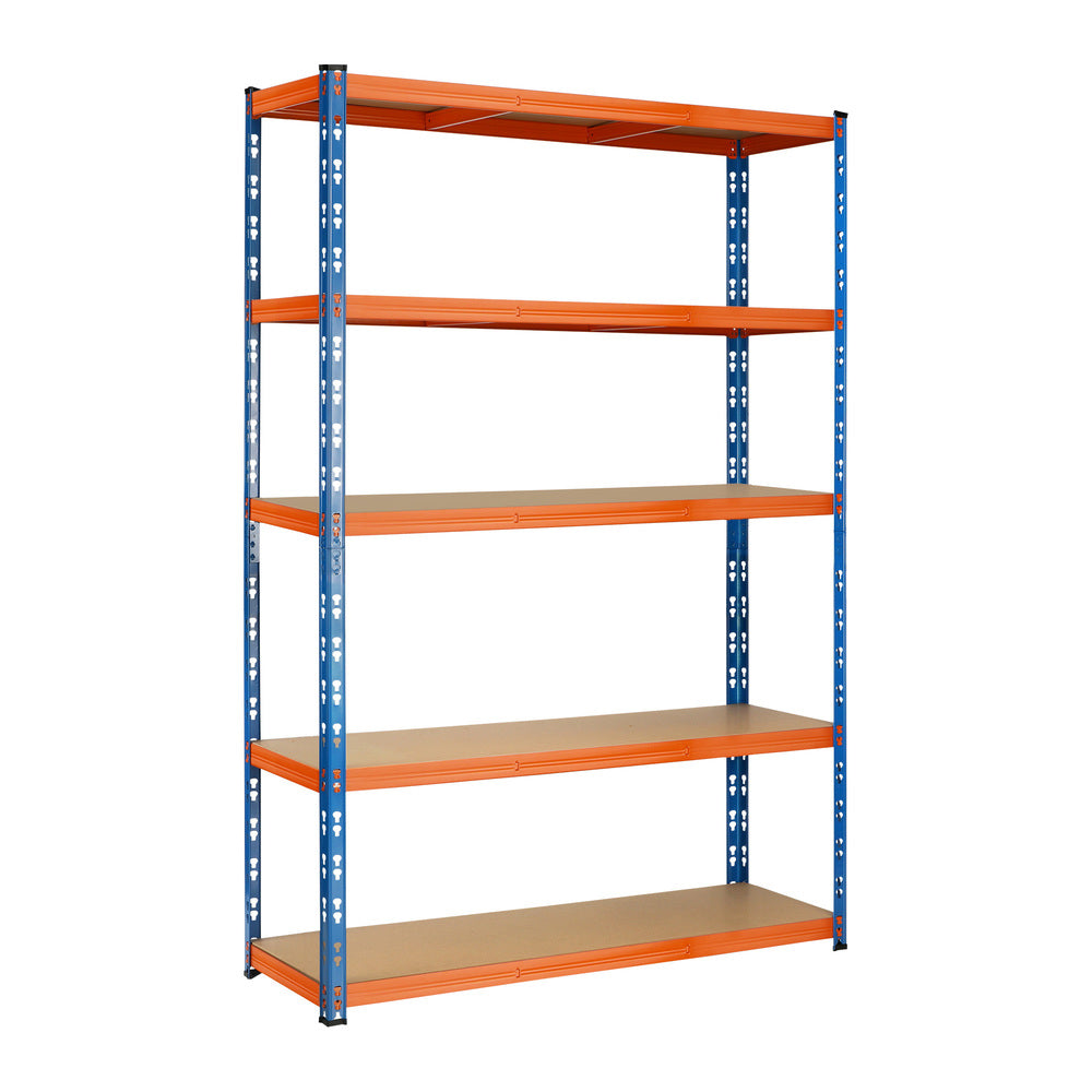 1.8cm Warehouse Storage Shelf with Steel Frame Orange and Blue