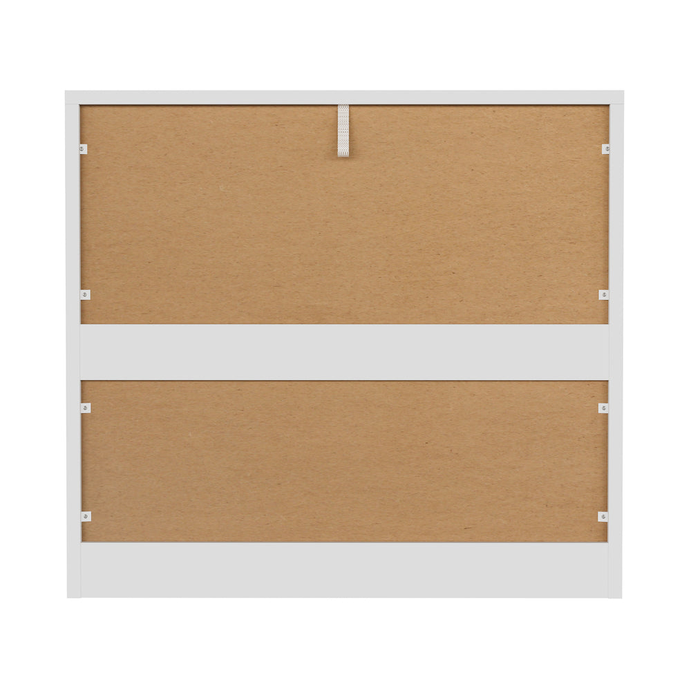 White Lowboy Chest of 3 Drawers Handle Free