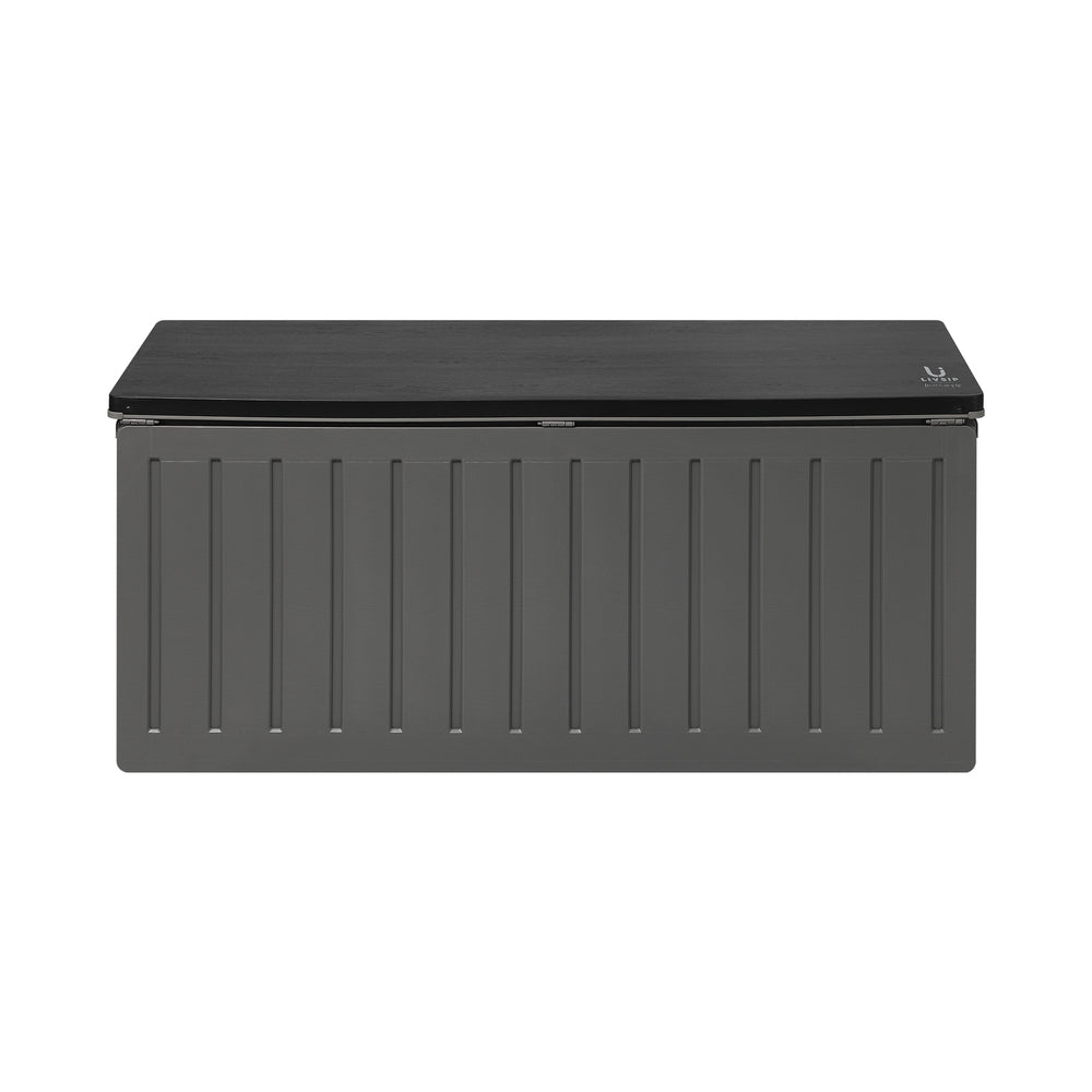 Outdoor Storage Bench Box 490L Black and Grey