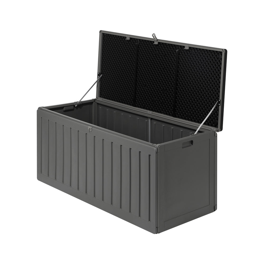 Outdoor Storage Bench Box 490L Black and Grey