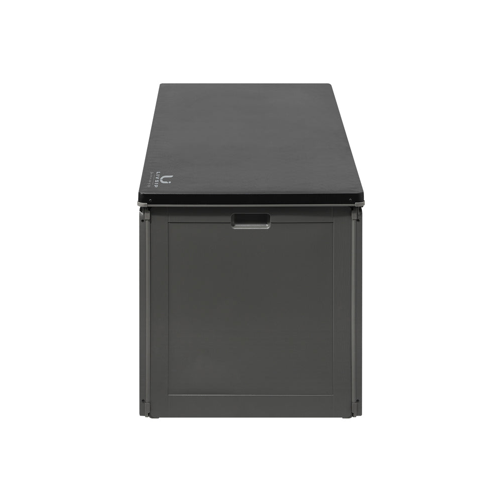 Outdoor Storage Bench Box 490L Black and Grey