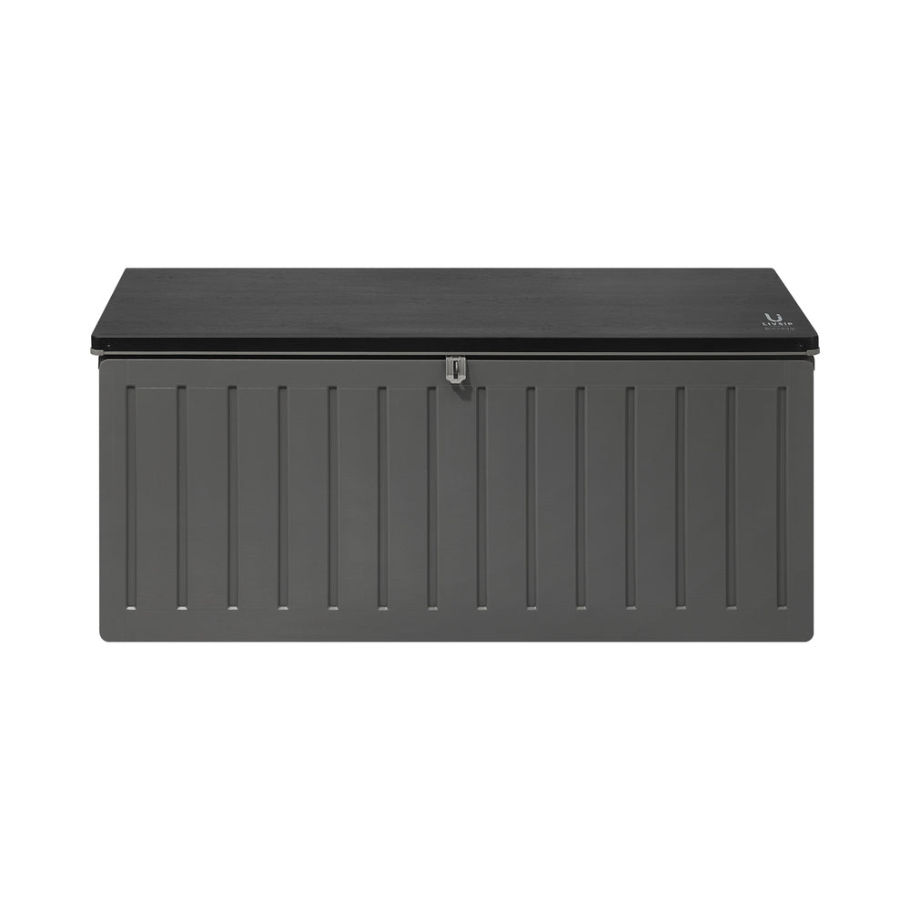 Outdoor Storage Bench Box 490L Black and Grey