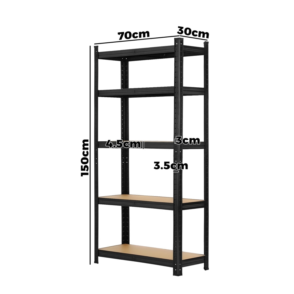 3pcs 5-Tier Warehouse Storage Rack 1.5m