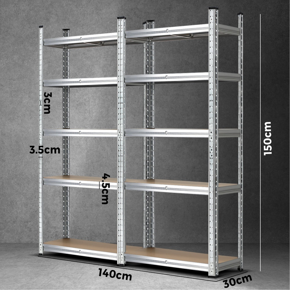 2pcs Warehouse Storage Rack Steel Pallet 1.5m