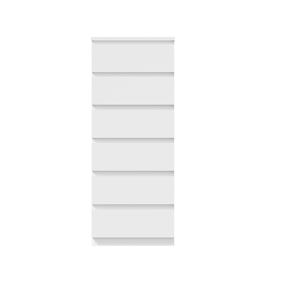 6 Lowboy Chest of Drawers Handle Free White