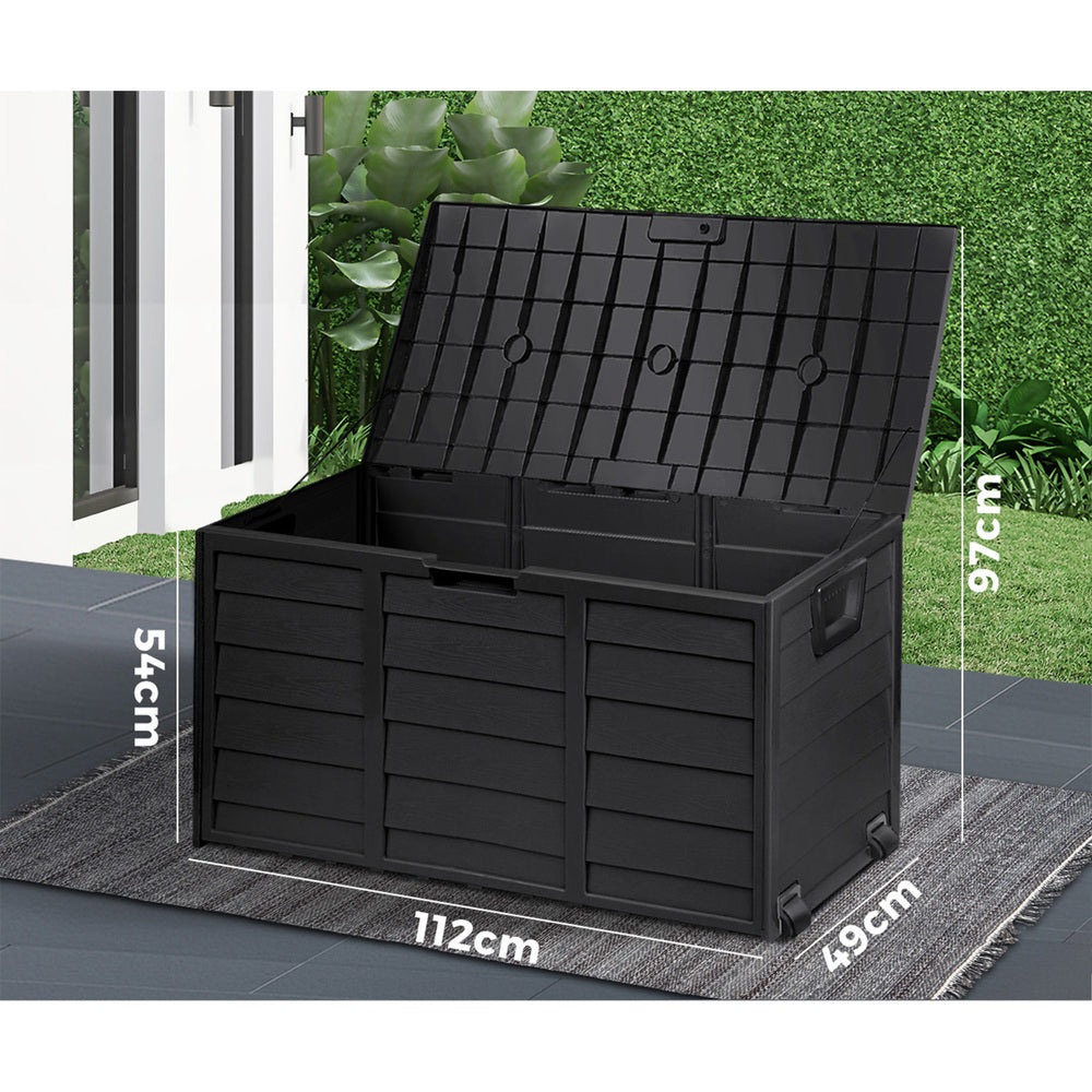 Lockable Outdoor Storage Box 290L Black