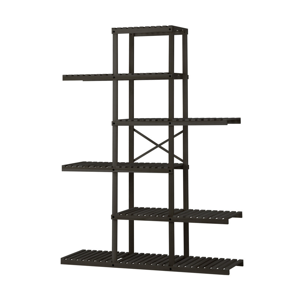 6 Tier Plant Stand Flower Pot Rack Black