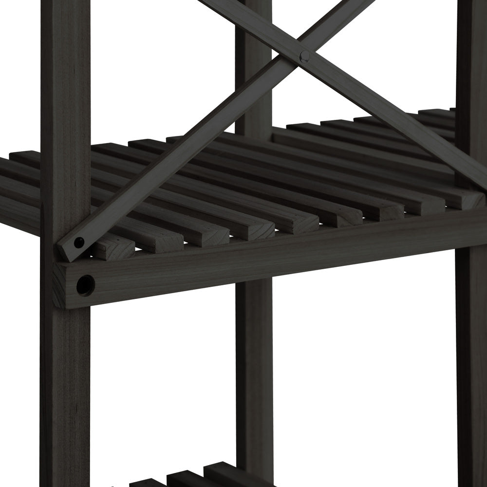 6 Tier Plant Stand Flower Pot Rack Black