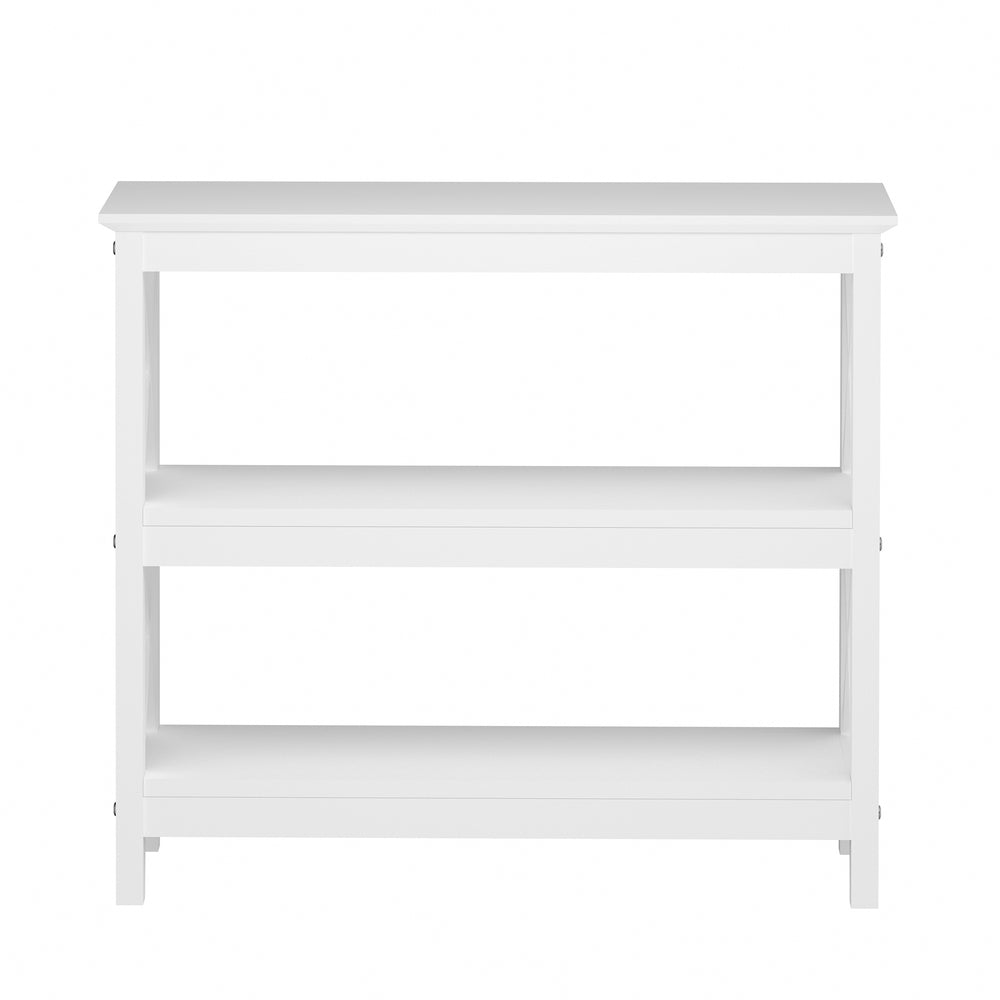 3 Tier Console Table X Design Wooden White