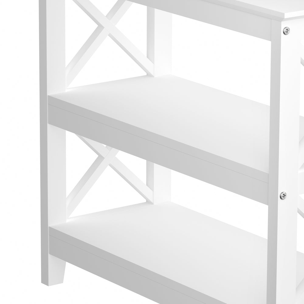 3 Tier Console Table X Design Wooden White