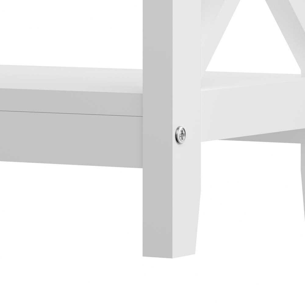 3 Tier Console Table X Design Wooden White