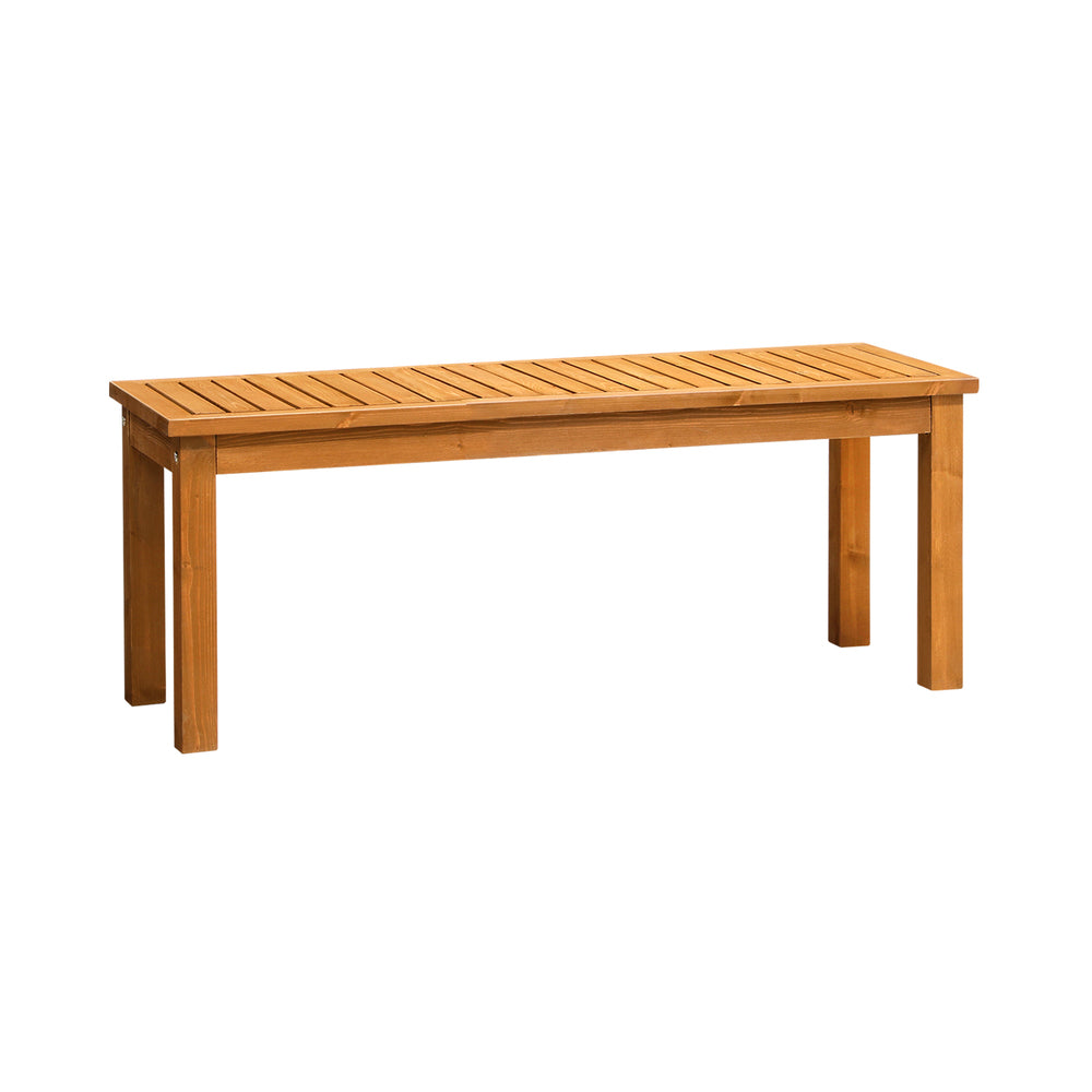 120cm Wooden Garden Bench Slatted Seat 2 Seater