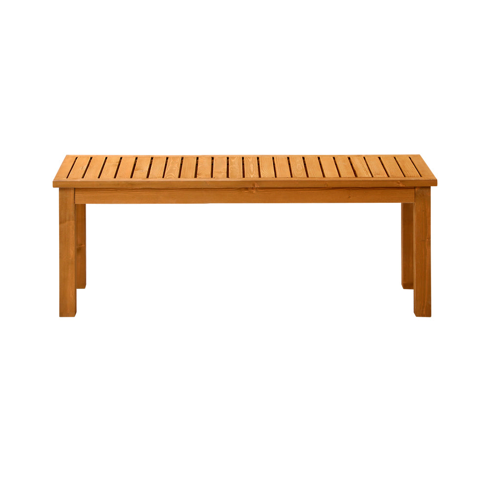 120cm Wooden Garden Bench Slatted Seat 2 Seater