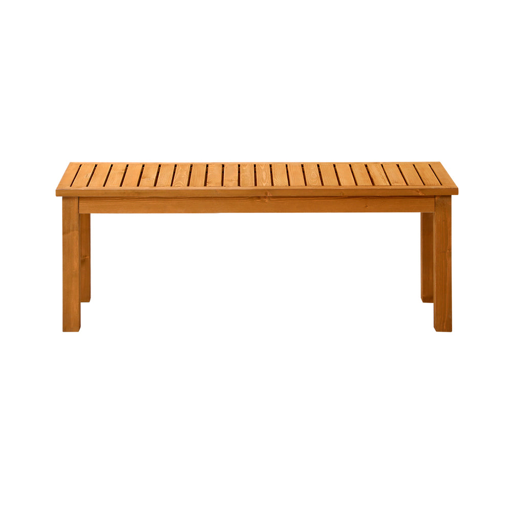 120cm Wooden Garden Bench Slatted Seat 2 Seater