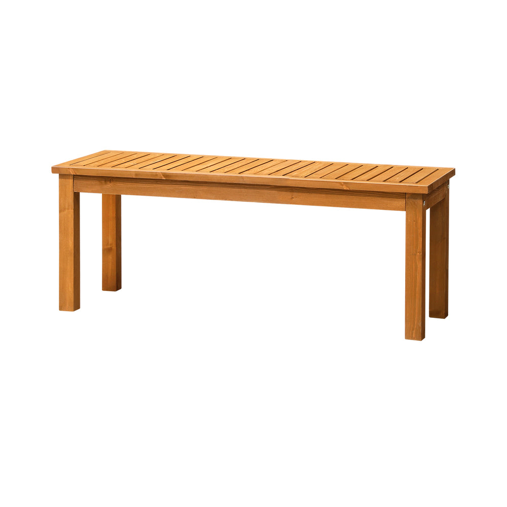 120cm Wooden Garden Bench Slatted Seat 2 Seater