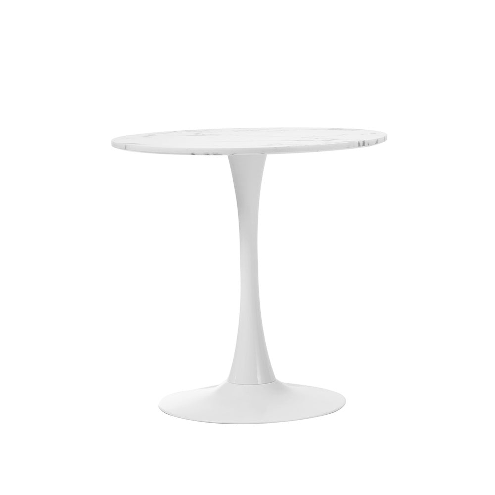 60 cm White Marble Dining Table Tulip Shape