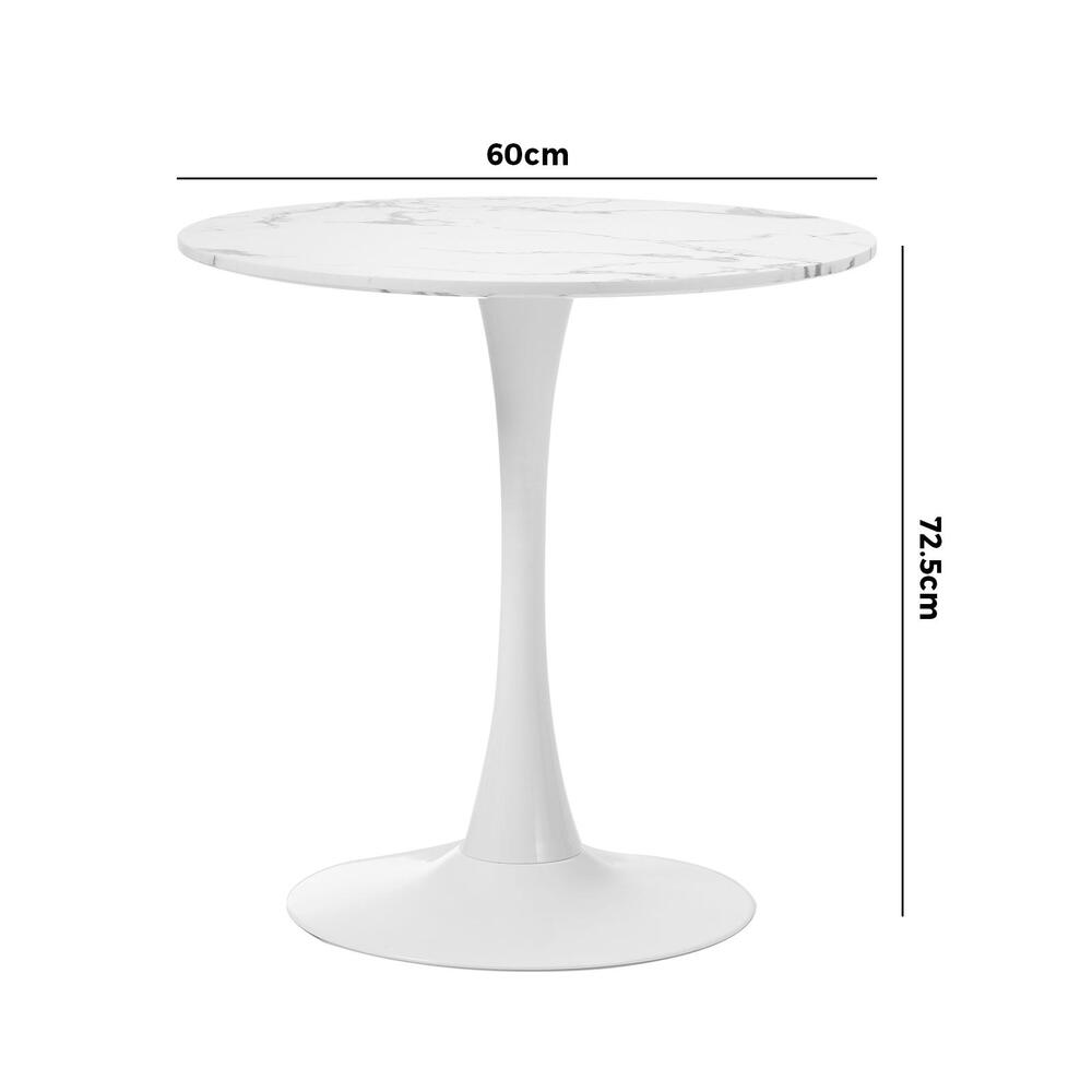 60 cm White Marble Dining Table Tulip Shape
