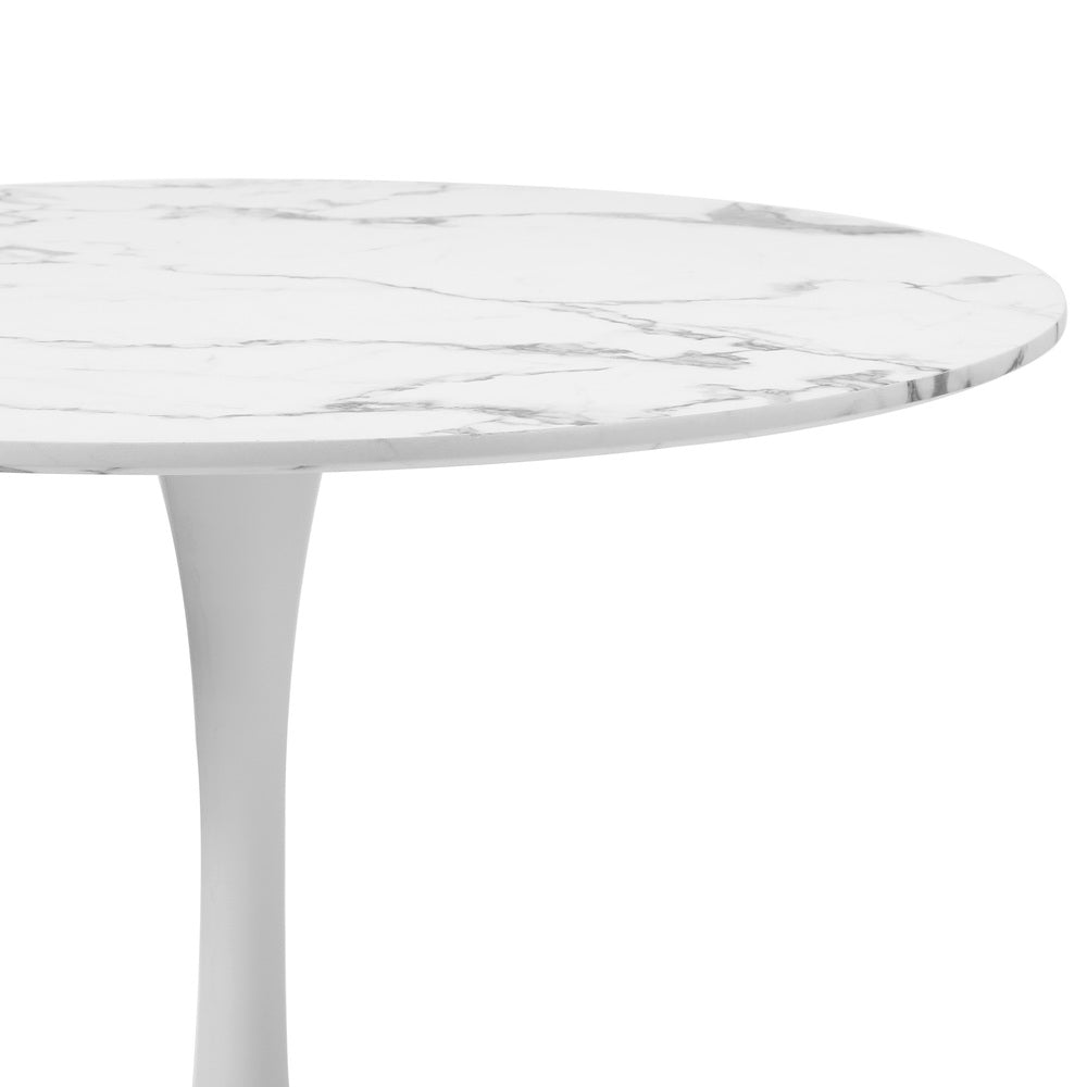 60 cm White Marble Dining Table Tulip Shape