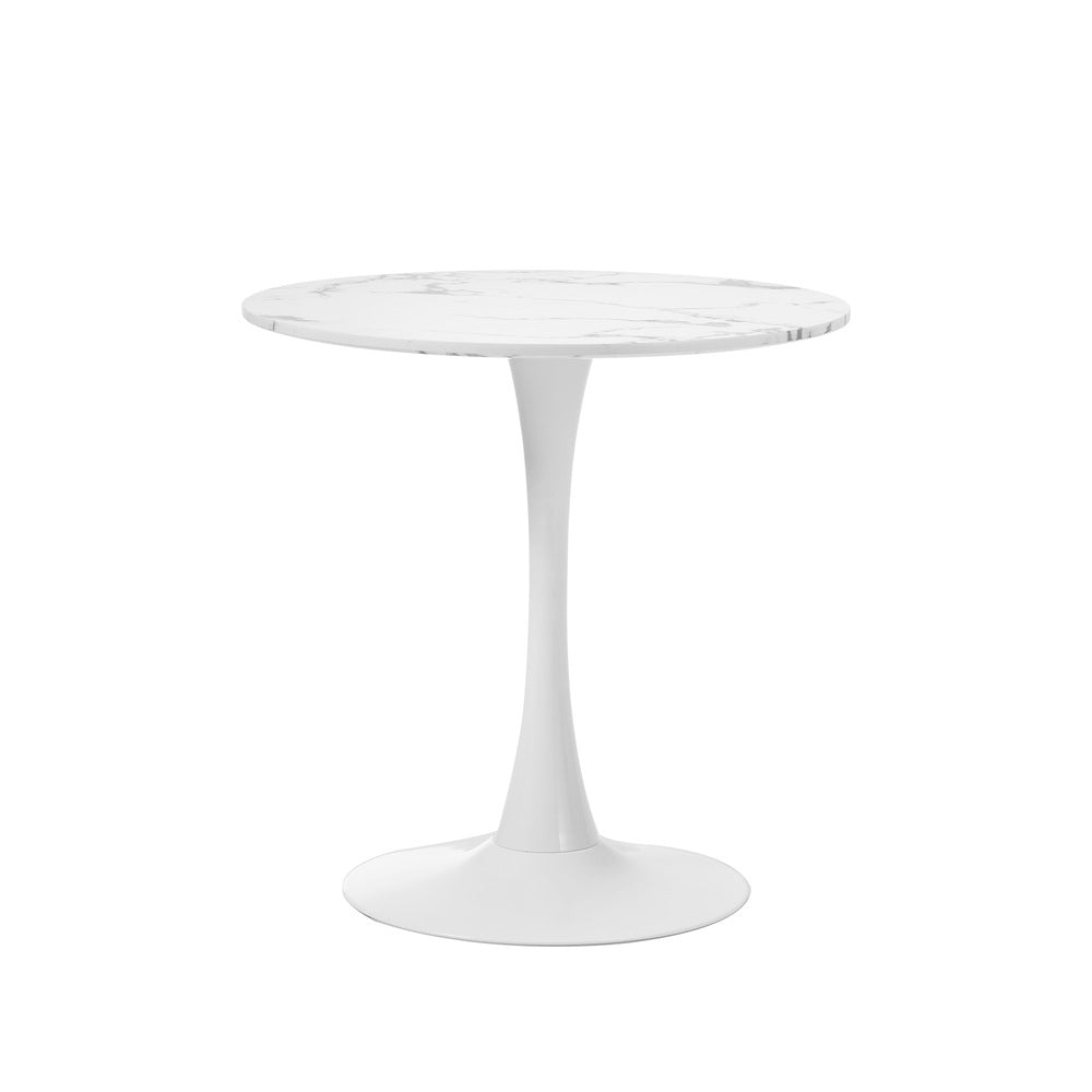 60 cm White Marble Dining Table Tulip Shape