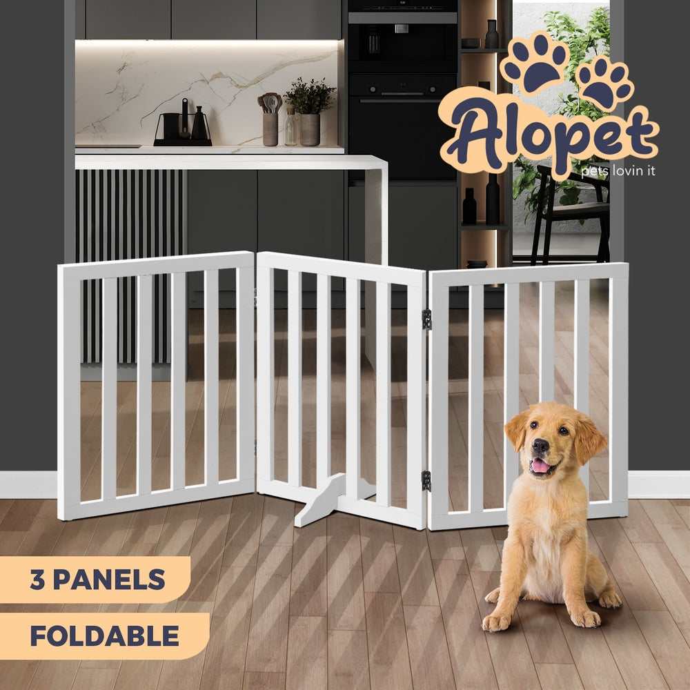 Wooden Dog Fence Pet Gate 3 Panels