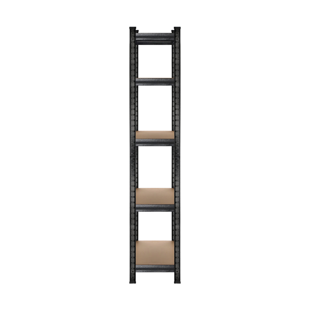 Set of 4 Warehouse Storage Racks 5 Tier Black 1.5 m