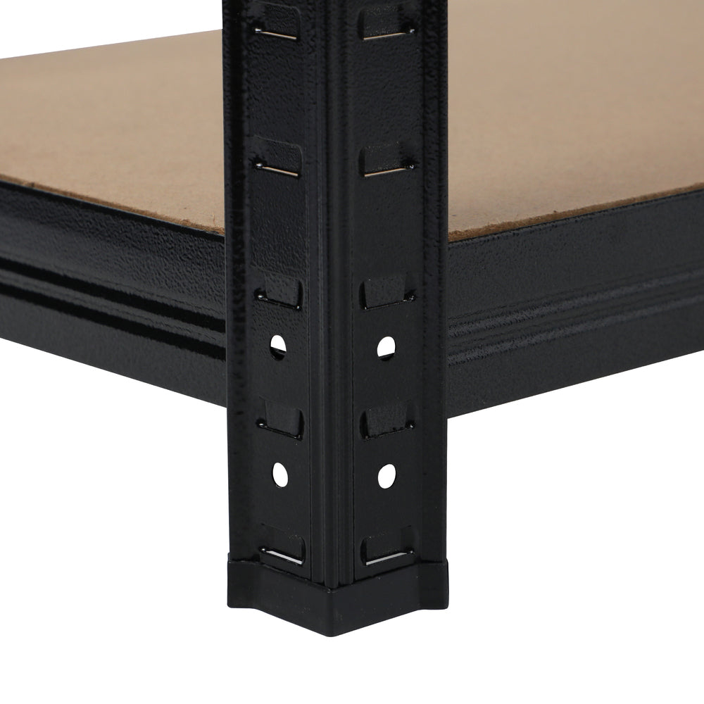 Set of 4 Warehouse Storage Racks 5 Tier Black 1.5 m