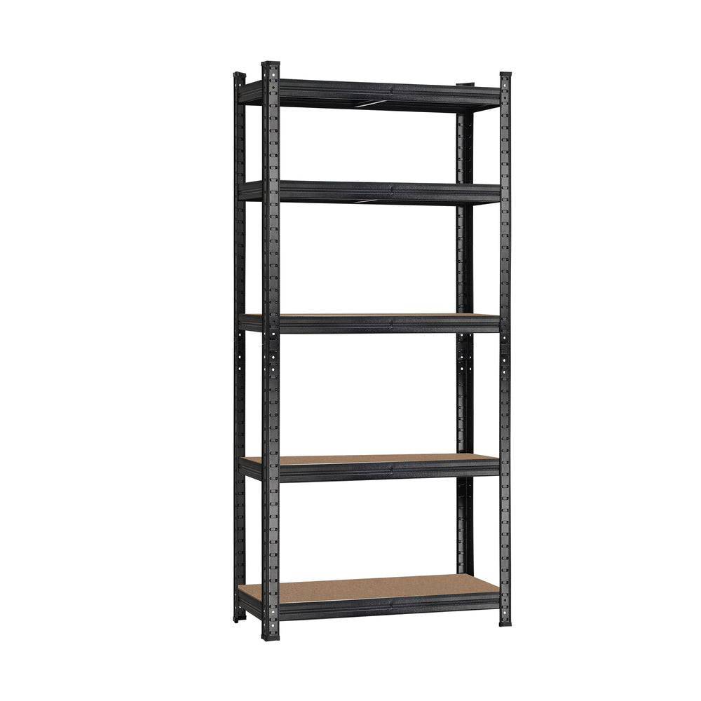 Set of 4 Warehouse Storage Racks 5 Tier Black 1.5 m