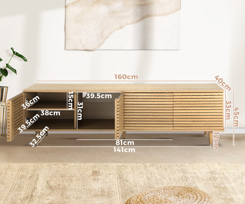 TV Stand Cabinet Entertainment Unit with Unique Door 160 cm