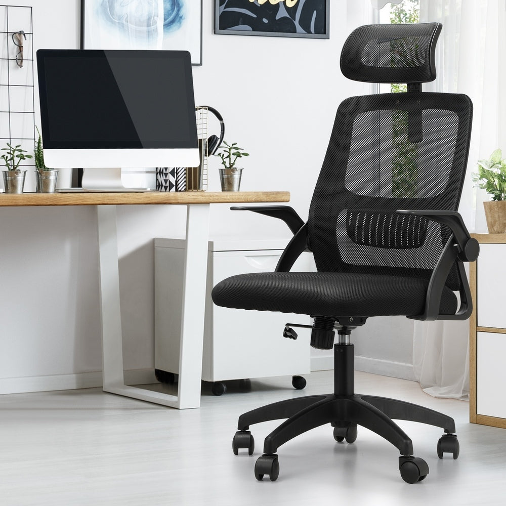 Office Chair Black Mesh Headrest and Backrest