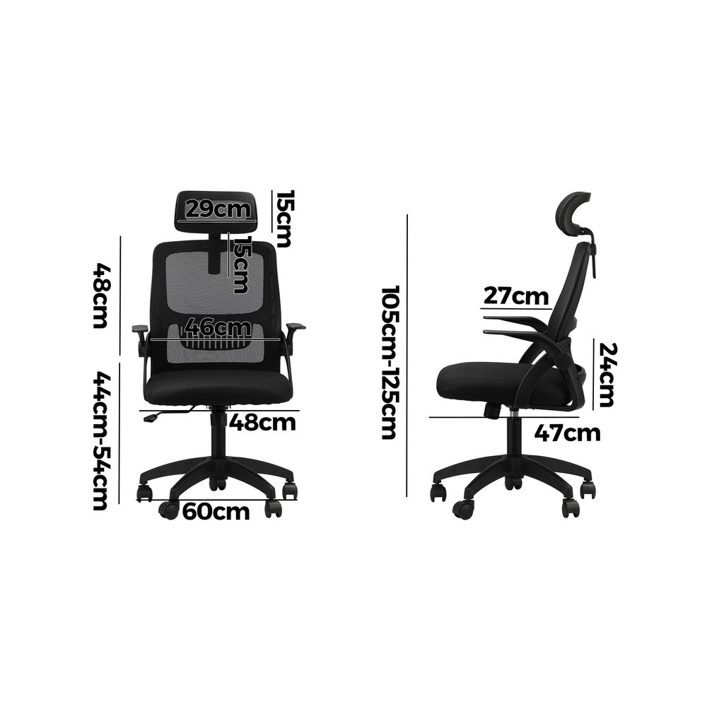 Office Chair Black Mesh Headrest and Backrest