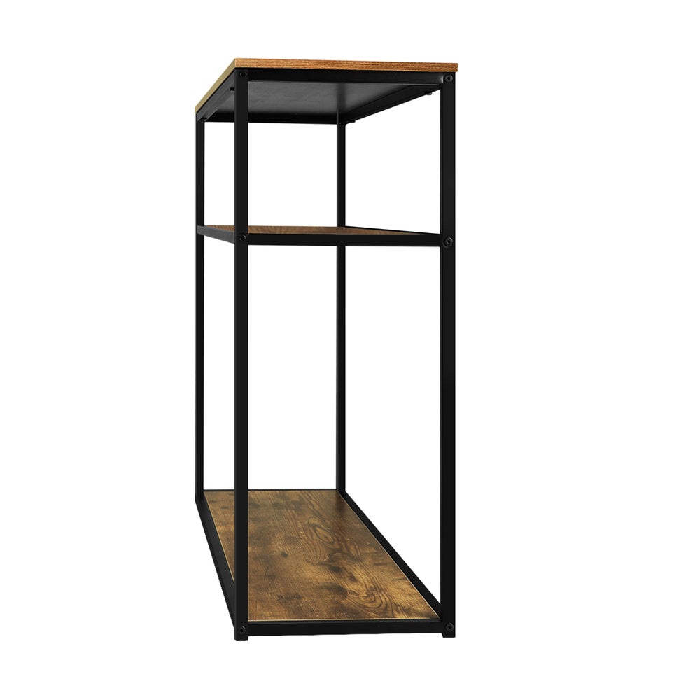 3 Tier Hall Console Table with Metal and Wooden Shelves