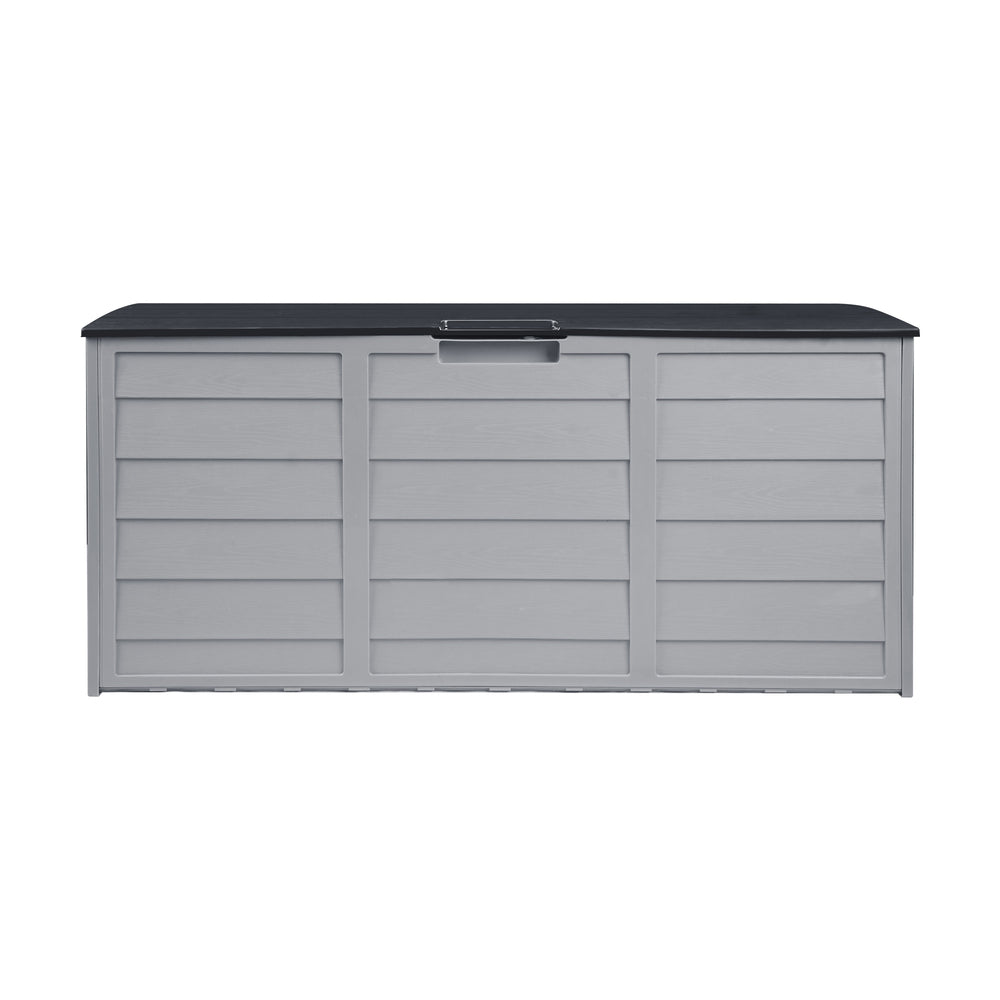 Outdoor Storage Box Lockable 290 L Black and Light Grey