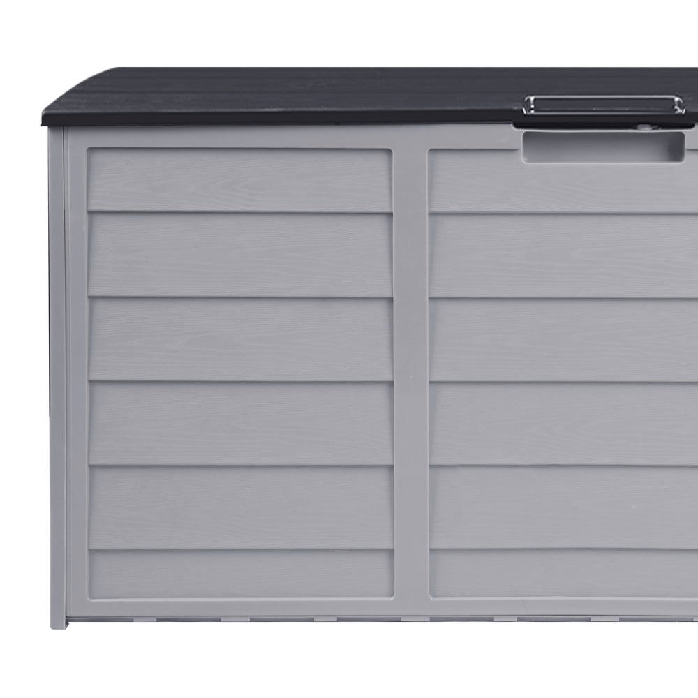 Outdoor Storage Box Lockable 290 L Black and Light Grey