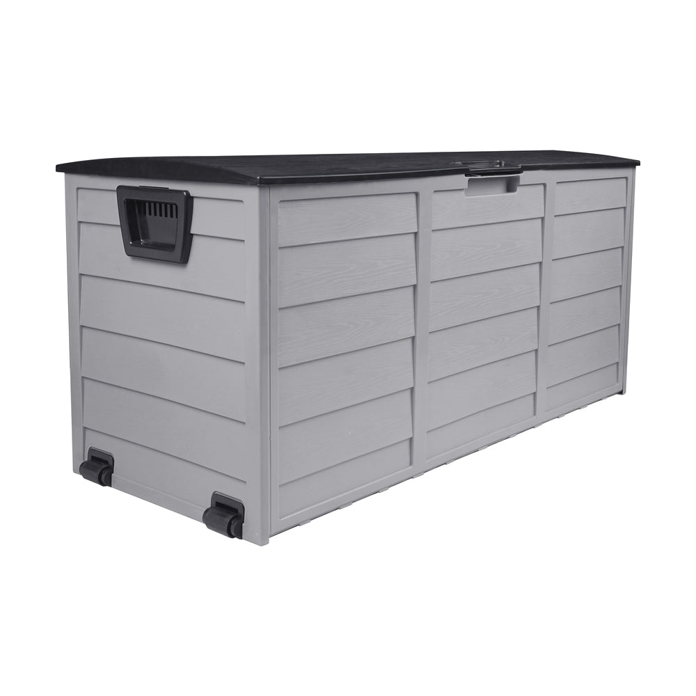 Outdoor Storage Box Lockable 290 L Black and Light Grey
