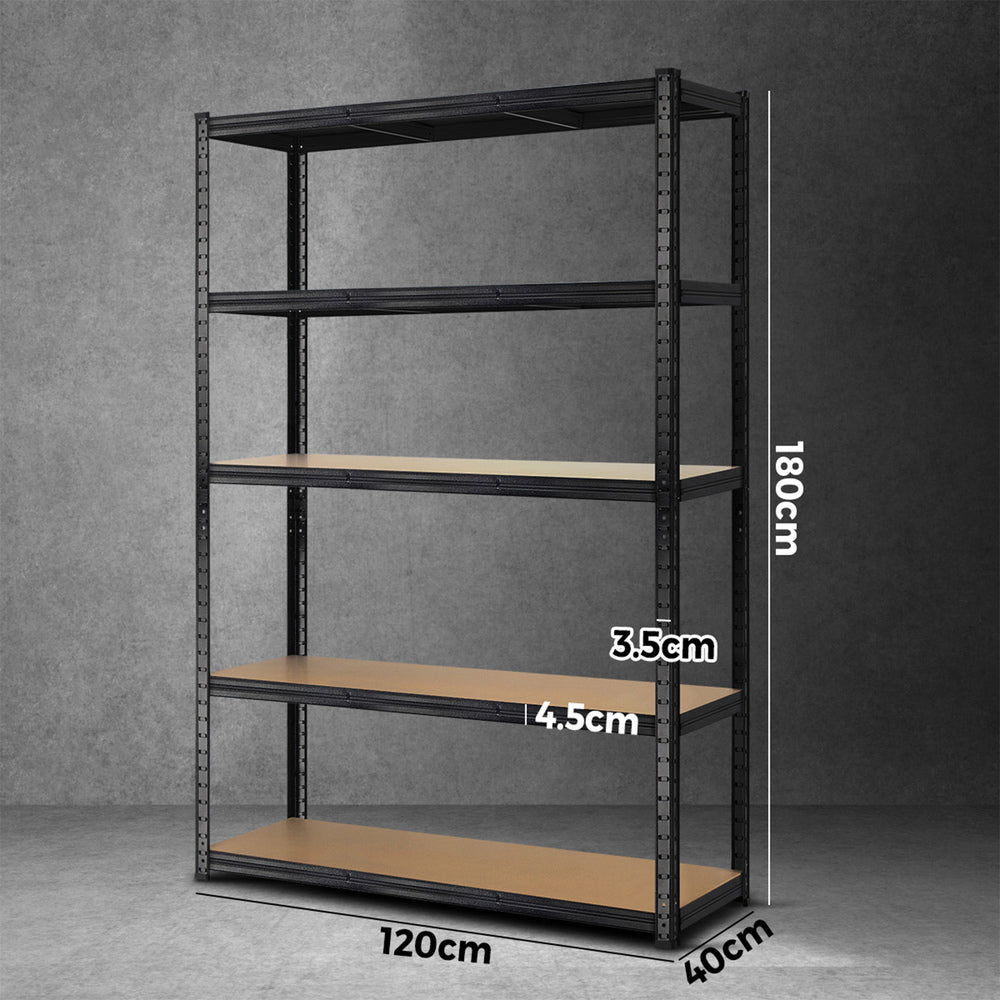 Metal Warehouse Storage Racks 1.8m Black