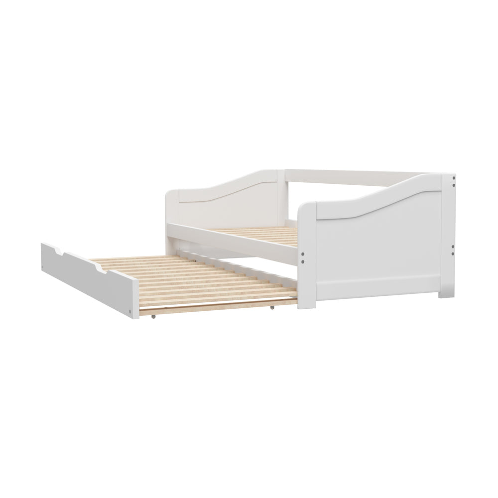 Wooden Single Size Daybed with Trundle Bed Frame
