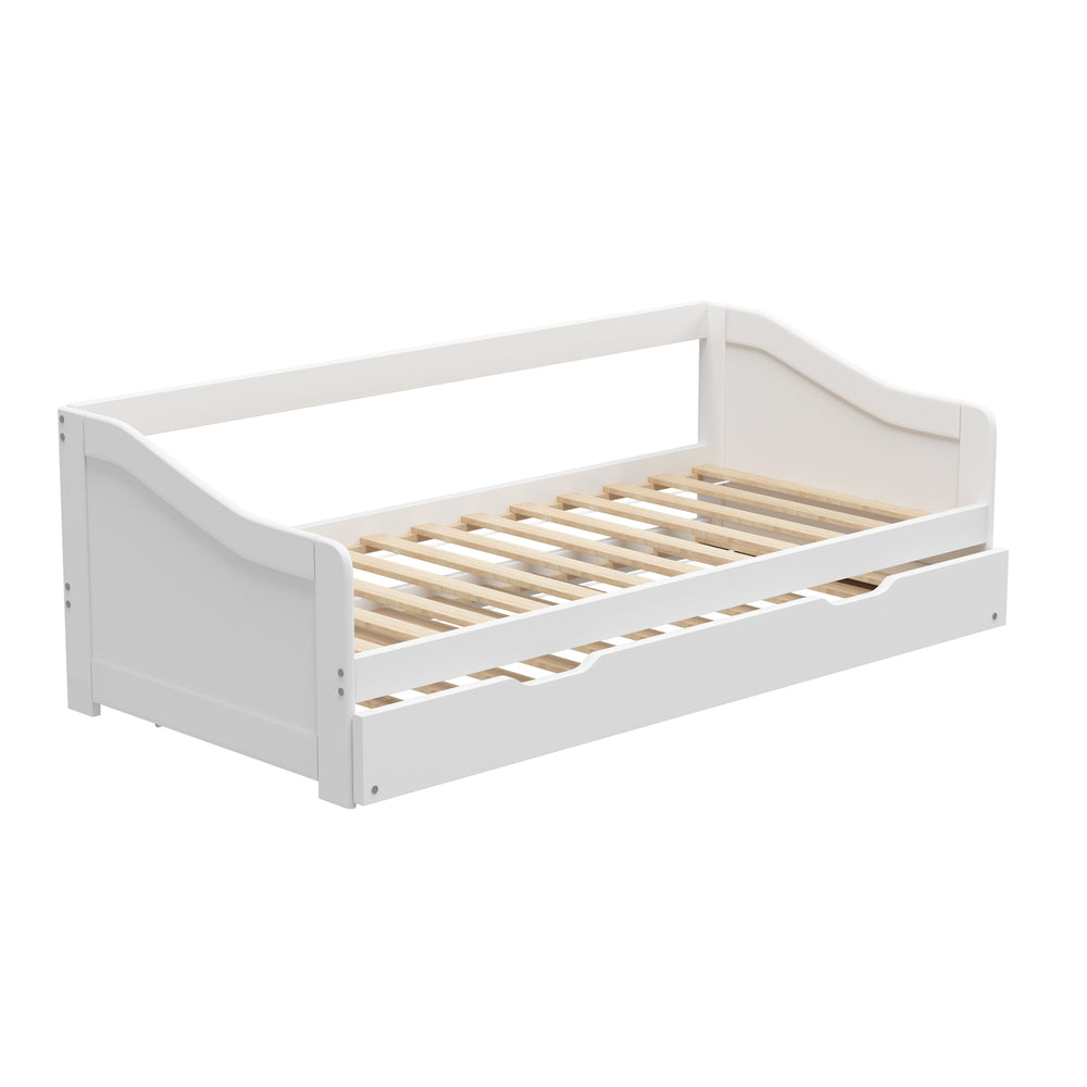 Wooden Single Size Daybed with Trundle Bed Frame